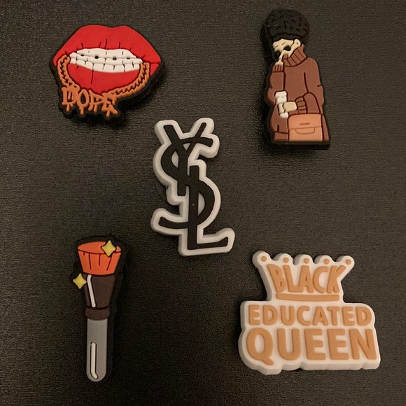 Black Girl Magic Melanin Shoe Charms Jibbitz Set For Crocs - Picture 1 of 4